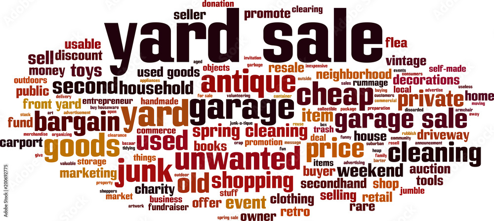 Obraz premium Yard sale word cloud