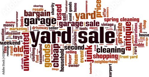 Yard sale word cloud
