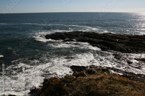 Coastline at Tarbat Ness Lighthouse, Scottish Highlands, Dornach Firth, Scotland photo