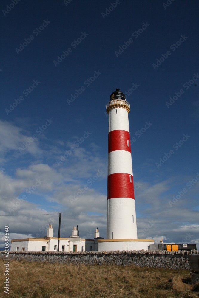 Coastline at Tarbat Ness Lighthouse, Scottish Highlands, Dornach Firth, Scotland Coastline at Tarbat Ness Lighthouse, Scottish Highlands, Dornach Firth, Scotland