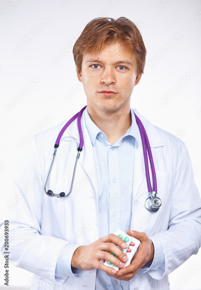 young doctor in the Office makes an entry young doctor in the Office makes an entry