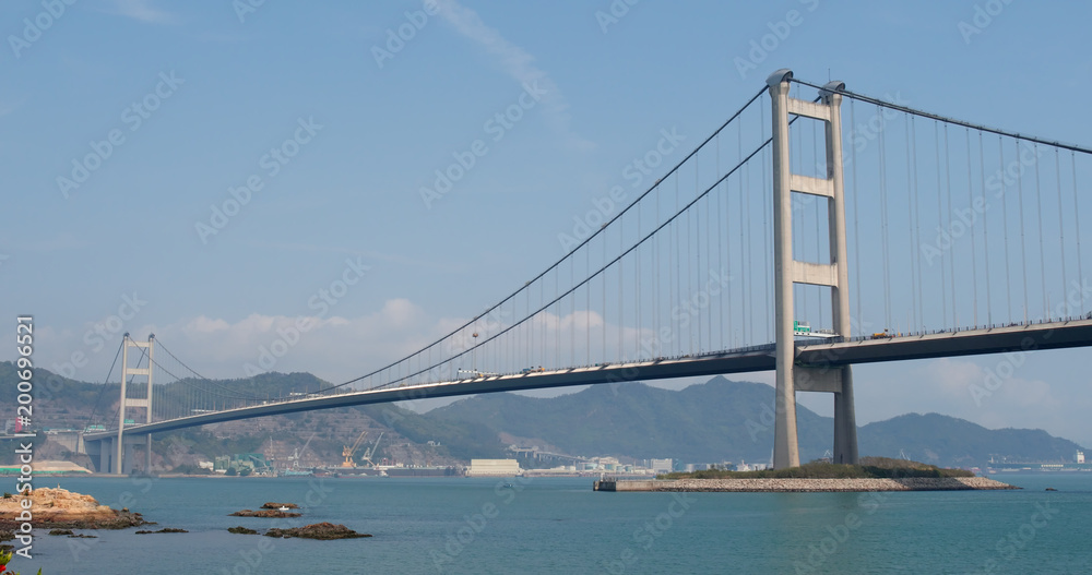 Tsing ma bridge at day time