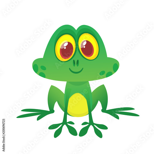 Funny Frog Cartoon Character. Vector illustration