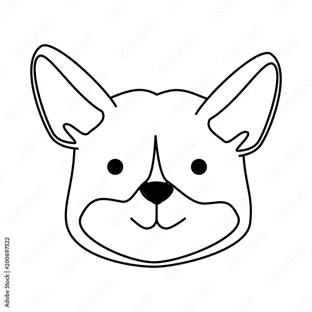 cute dog breed head character vector illustration design