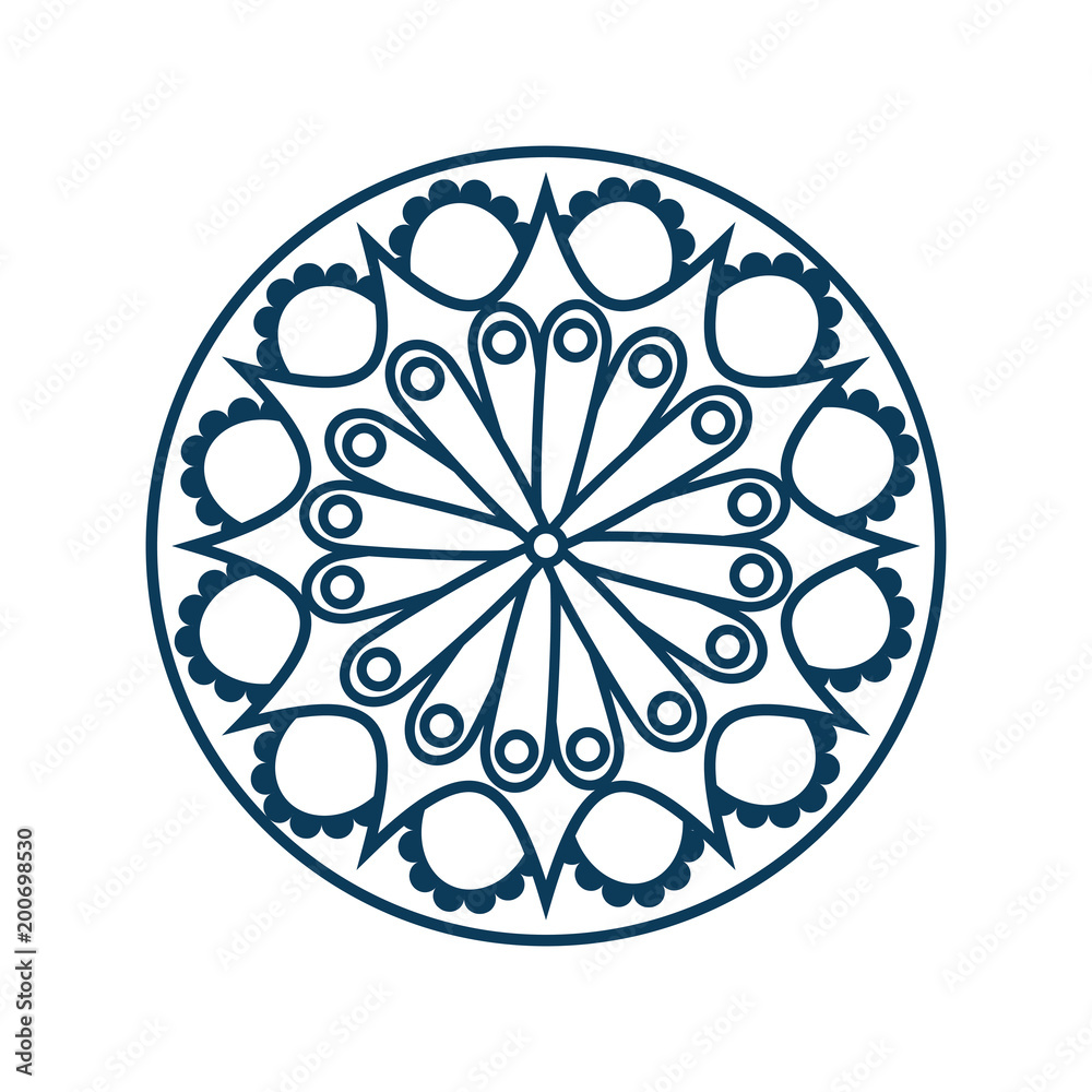 monochrome and circular mandala vector illustration design