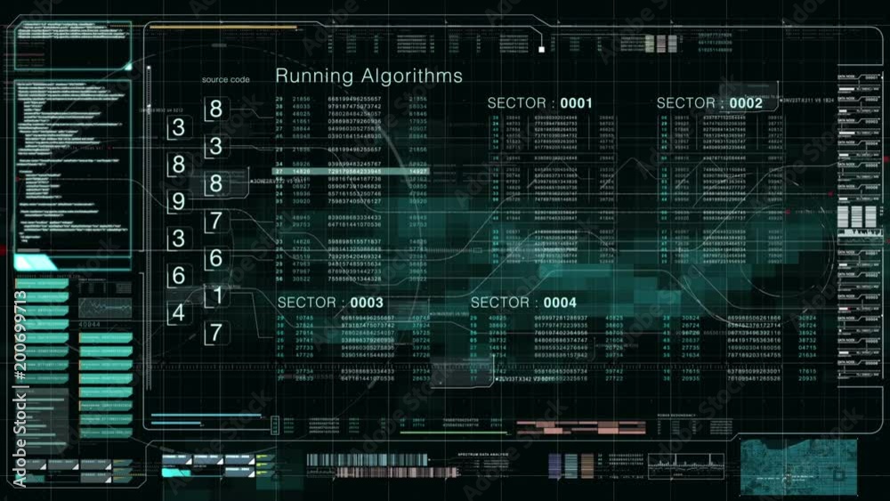 Advance motion graphic futuristic user interface head up display screen with digital data telemetry information display for digital background computer desktop display screen
