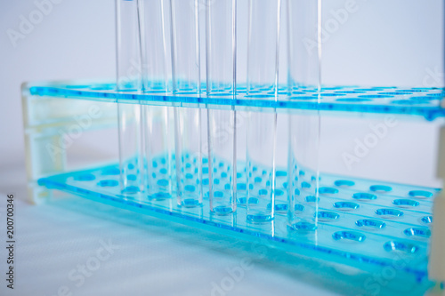 Laboratory pipette, science laboratory, doctor, science research concept, test tube on blue background