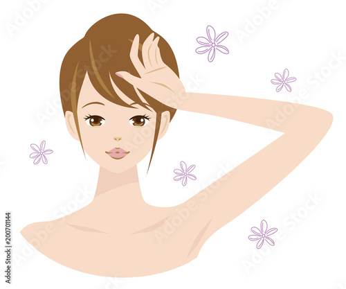 美容　女性　脇見せ　きれい