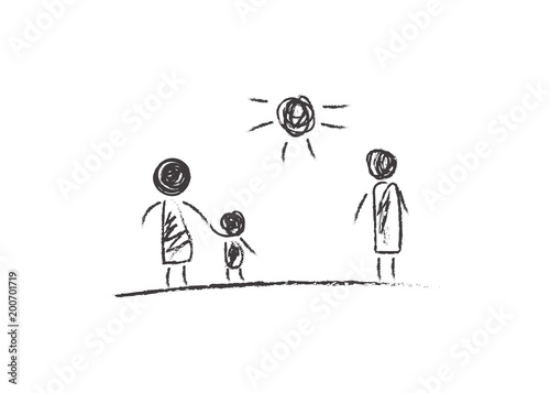 Divorce parents, drawing