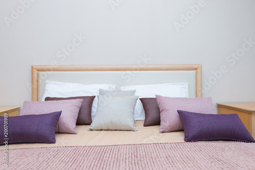 bedroom with pillows on bed at home