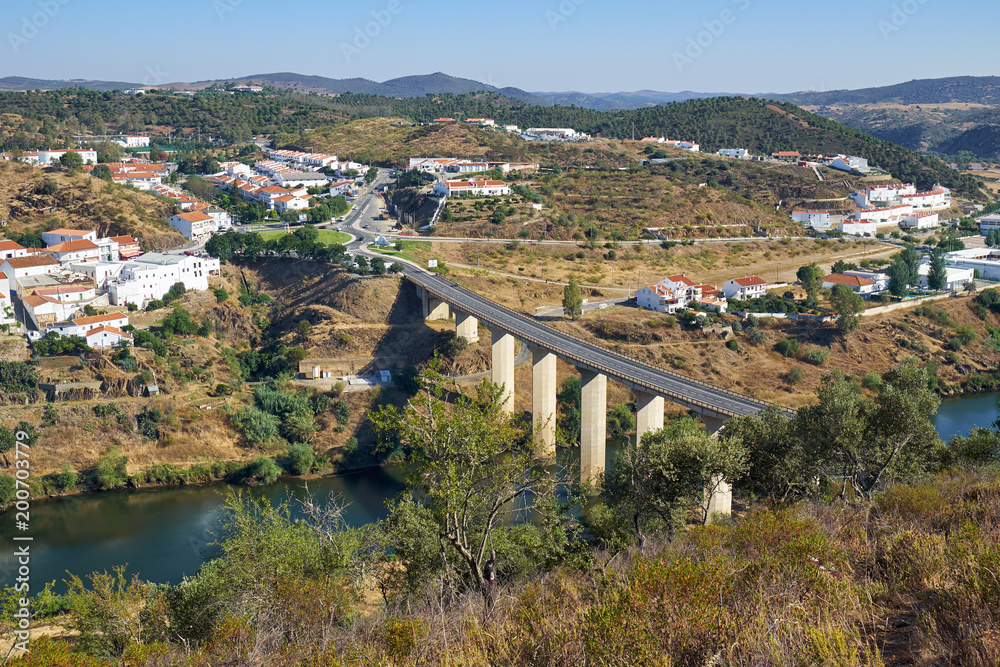 Bridge over the Guadiana river. Mertola. Portugal