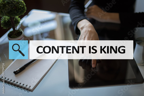 Content is king text in search bar. Business, technology and internet concept. Digital marketing. © WrightStudio