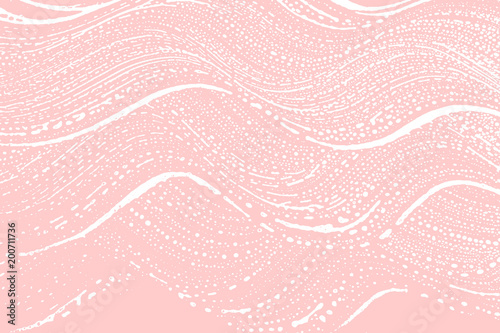 Natural soap texture. Alive millenial pink foam trace background. Artistic popular soap suds. Cleanliness, cleanness, purity concept. Vector illustration.