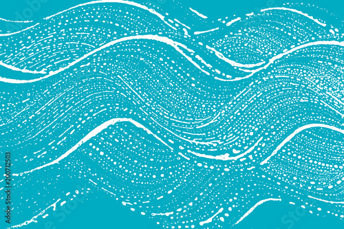 Natural soap texture. Alive green blue foam trace background. Artistic original soap suds. Cleanliness, cleanness, purity concept. Vector illustration.