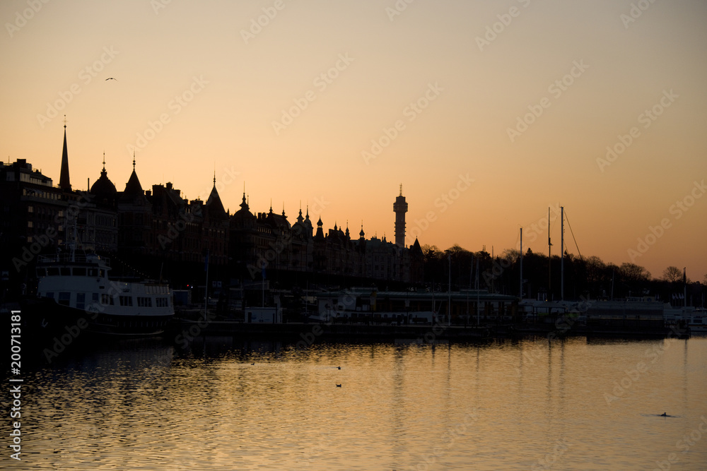 Sunrise in Stockholm an early spring day