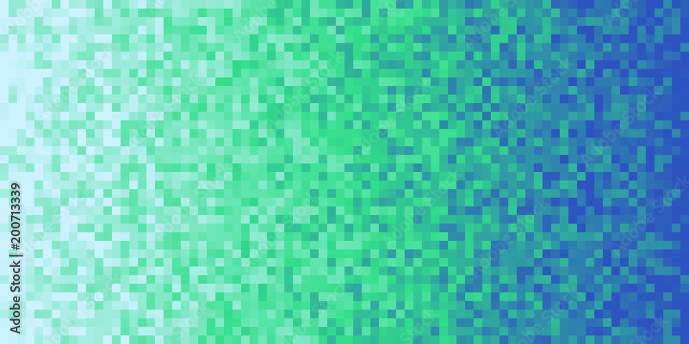 Deep Sea Green Blue Seamless Pixilated Gradient Background. Mosaic ...
