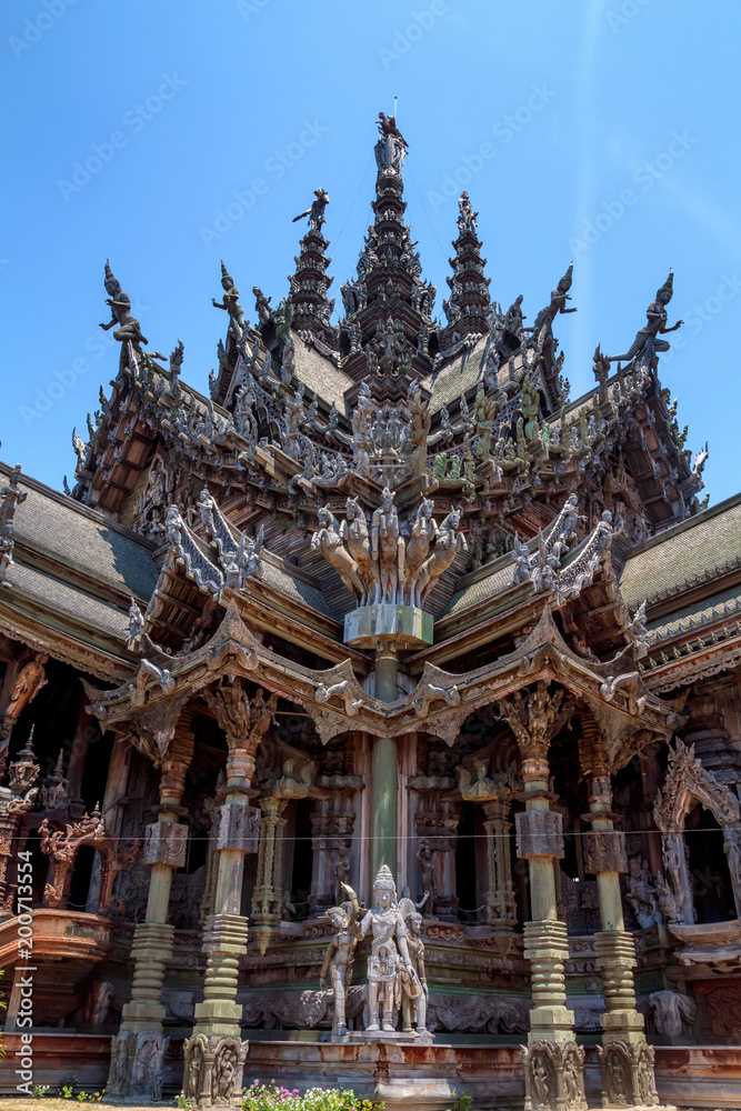 Beautiful carvings at Sanctuary of Truth, Thailand