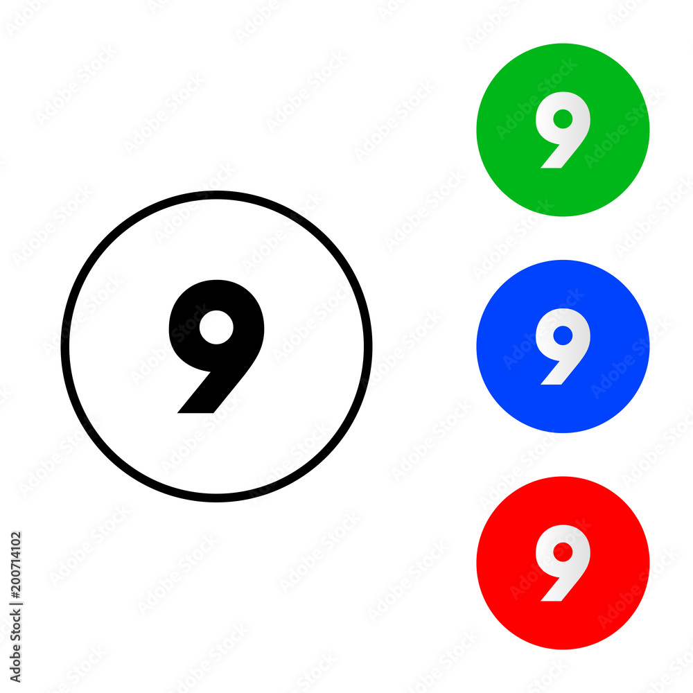 Number 9 icon vector Number 9 icon vector