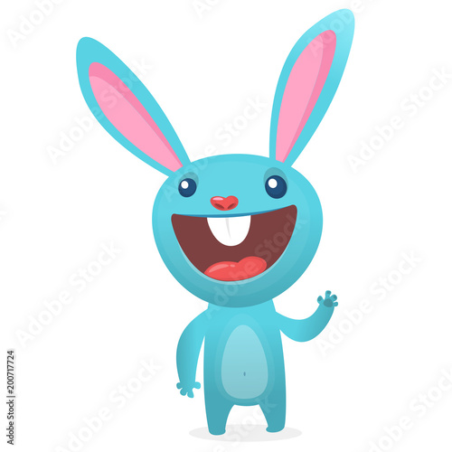 Rabbit or Easter Bunny cartoon character. Vector illustration © drawkman