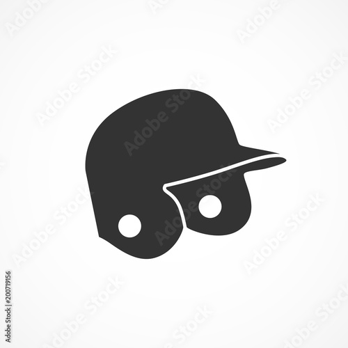 Vector image of a baseball helmet icon.