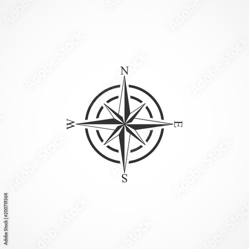 Vector image of compass icon.