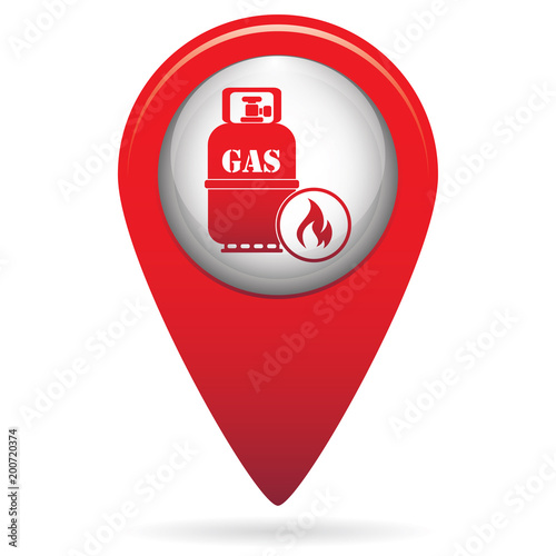 Camping stove with gas bottle icon vector
