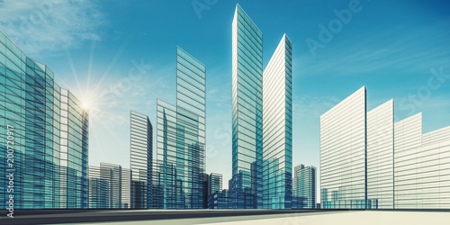 City scene 3d rendering