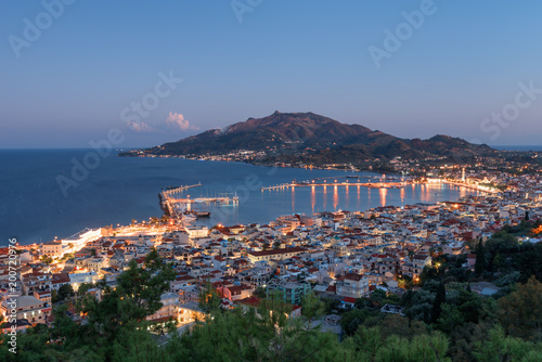 Fotografie Aerial night view of Zakynthos (Zante) town