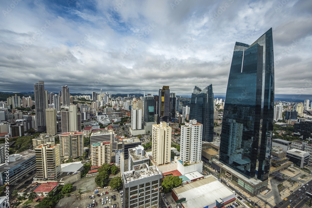 Fototapeta premium Aerial view of the modern skyline of Panama City , Panama