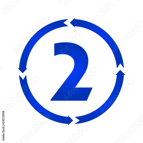 Number 2 icon vector photo