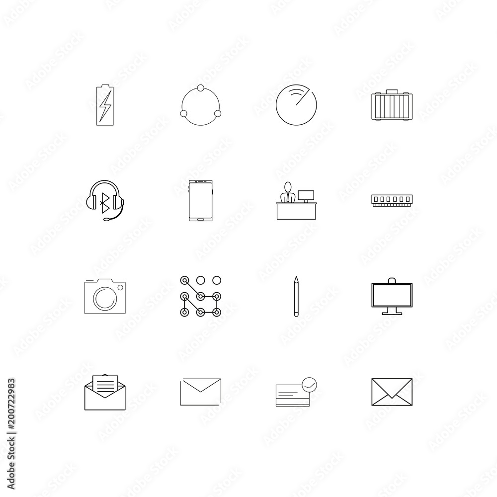 Devices simple linear icons set. Outlined vector icons Devices simple linear icons set. Outlined vector icons