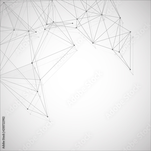 Geometric abstract background with connected line and dots. Structure molecule and communication. Scientific concept for your design. Medical  technology  science background. illustration.