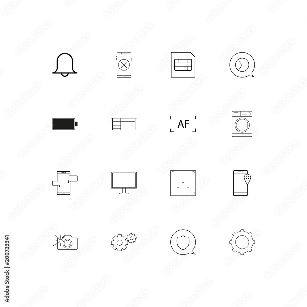 Devices simple linear icons set. Outlined vector icons Devices simple linear icons set. Outlined vector icons