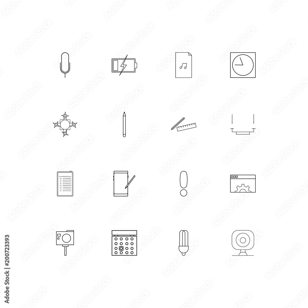 Devices simple linear icons set. Outlined vector icons Devices simple linear icons set. Outlined vector icons