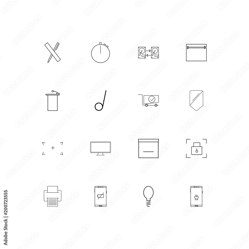Devices simple linear icons set. Outlined vector icons Devices simple linear icons set. Outlined vector icons