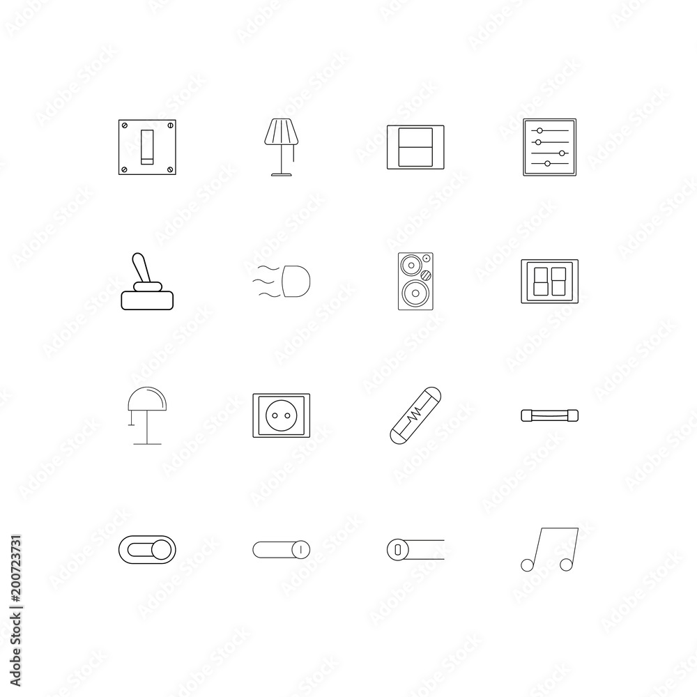 Electrical simple linear icons set. Outlined vector icons Electrical simple linear icons set. Outlined vector icons