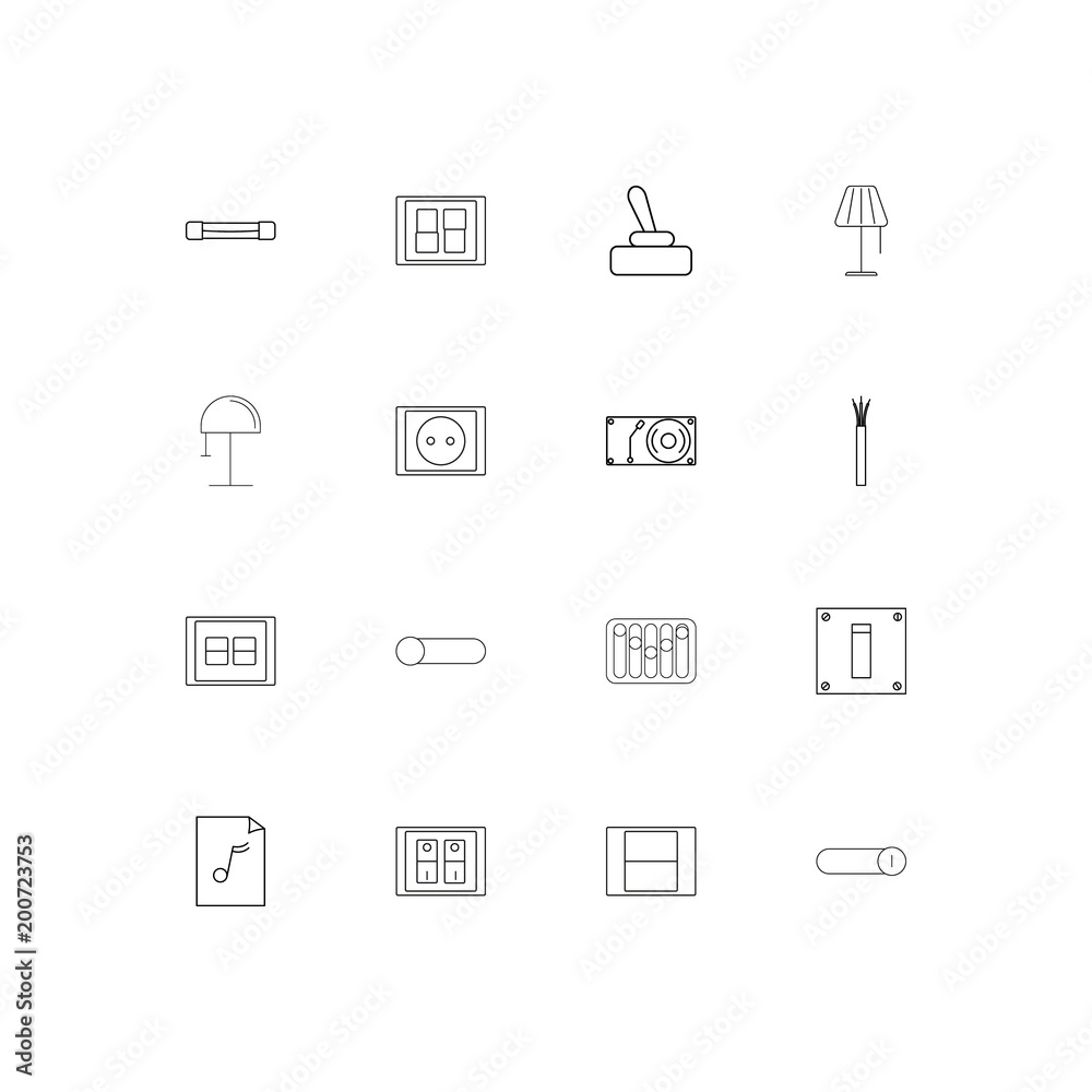 Electrical simple linear icons set. Outlined vector icons Electrical simple linear icons set. Outlined vector icons