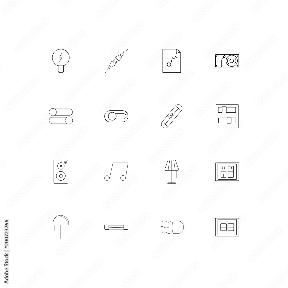 Electrical simple linear icons set. Outlined vector icons Electrical simple linear icons set. Outlined vector icons
