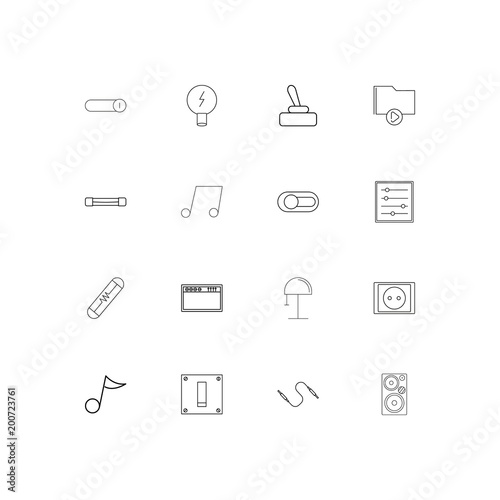 Electrical simple linear icons set. Outlined vector icons © Birgul