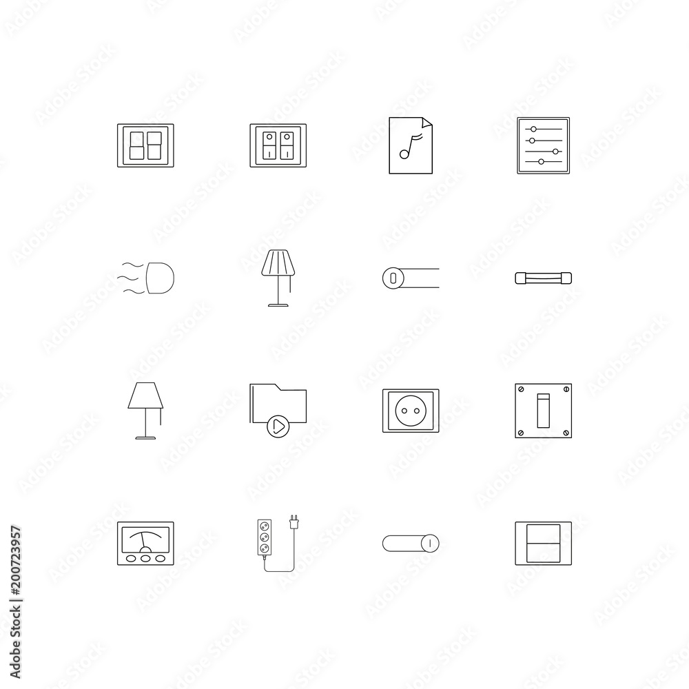 Electrical simple linear icons set. Outlined vector icons Electrical simple linear icons set. Outlined vector icons