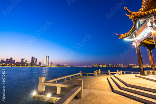 pavilion in suzhou jinji lake photo