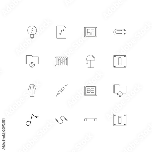 Electrical simple linear icons set. Outlined vector icons © Birgul