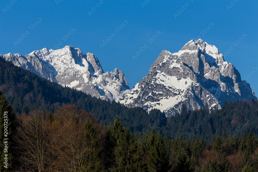 germanys highest mountain zugspitze in spring