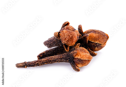 cloves spices on white background