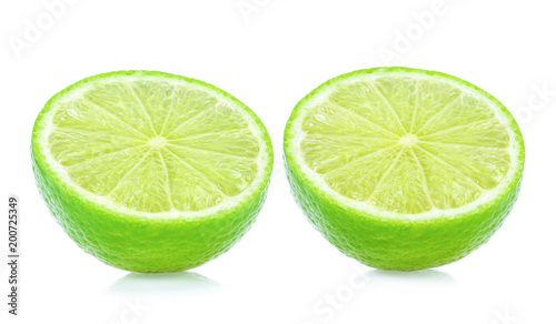 Piece lemon on white background