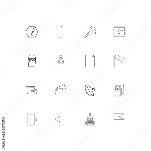 Industry simple linear icons set. Outlined vector icons