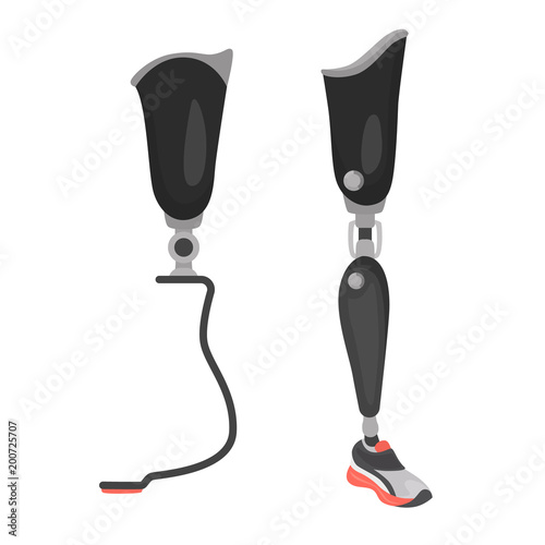 Athletic and conventional leg prosthesis color flat set