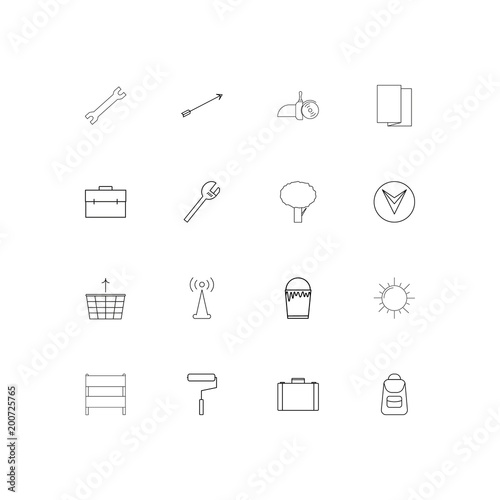 Industry simple linear icons set. Outlined vector icons