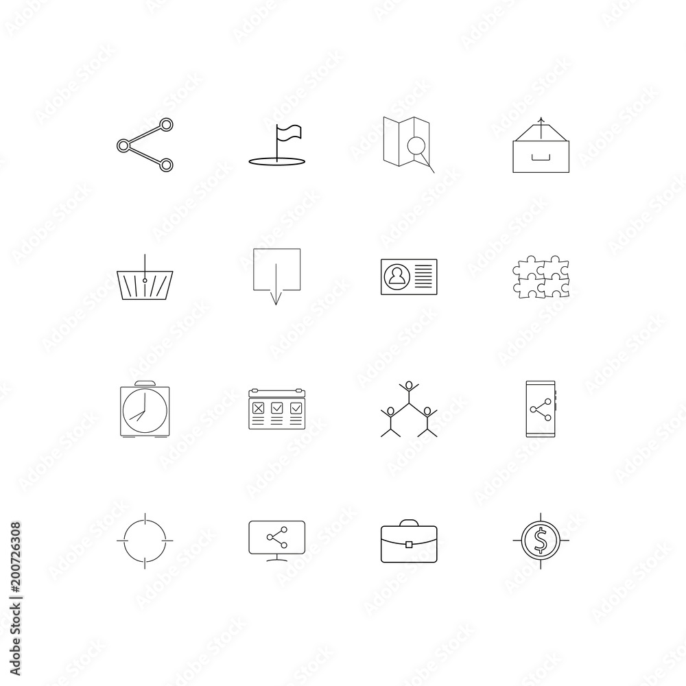 Business simple linear icons set. Outlined vector icons Business simple linear icons set. Outlined vector icons