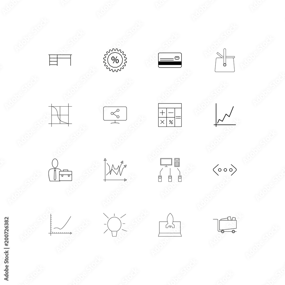 Business simple linear icons set. Outlined vector icons Business simple linear icons set. Outlined vector icons